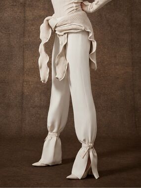 Danielle Frankel Silk Crepe Trouser Pants